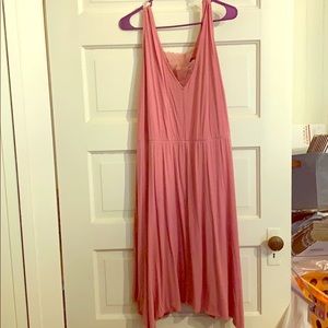 Pink Tank Dreds with Lace Detail
